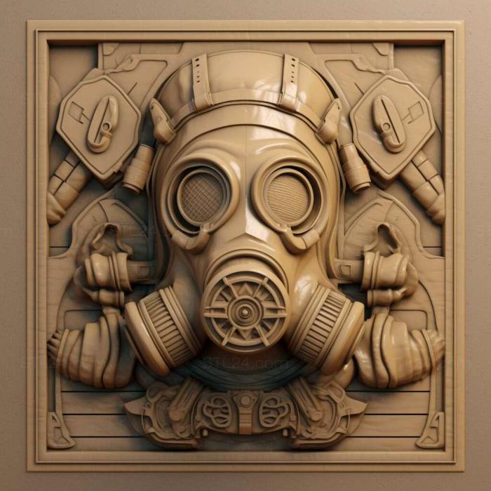 Characters (gas mask 1, HERO_1149) 3D models for cnc